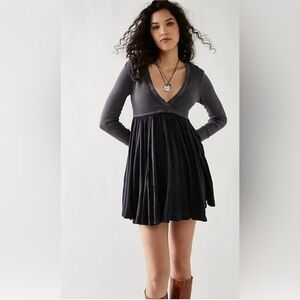 Free People Millie Mini Black Long Sleeve Dress Women’s Size XS EUC